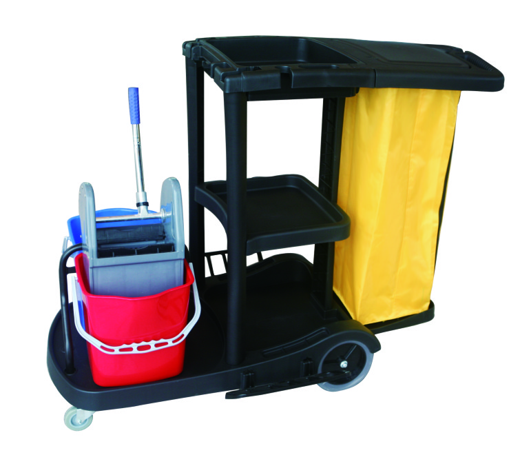 Cleaning Cart Hotel Service Cart Janitor Trolley For Sale